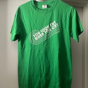 Jerzees Green Tee with White Graphic